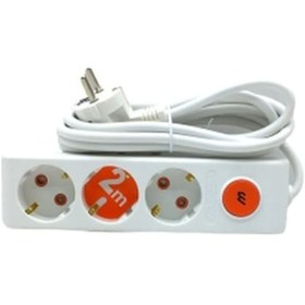 Resim 3lü Anahtarlı 2mt.uzatma Kablo Grup Priz 5332 2 M 