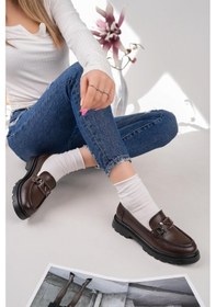 Resim Nesilshoes Nesil Shoes Fncy 819 Kahve Maskulen Kadın Lofer 