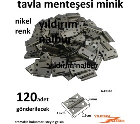 Resim Yıldırım Tavla Menteşesi Nikel Renk Mini Boy 1.9 cm Kutu Aksesuar Menteşe 