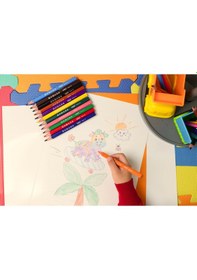 Resim Bic Kids Evolution Üçgen Jumbo Kuru Boya Kalemi 12 Renk 