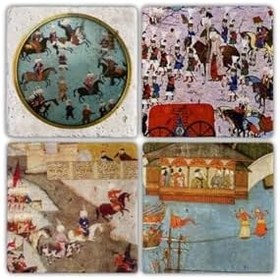 Resim Oscar Stone Decor Doğaltaş Bardak Altlığı- 4 Lü Set(10 Cm X 10 Cm) Ba065 