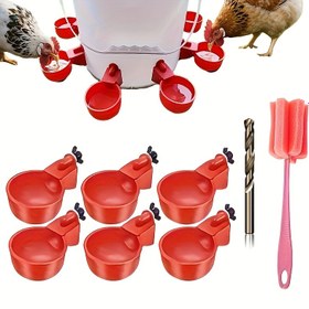 Resim 6/12/20 Adet Otomatik Tavuk Sulukları - Premium PP Kendiliğinden Durdurmalı, Dayanıklı ve Kolay Kurulumlu Kümes Çiftliği İçin - Kuşlar, Ördekler ve Kanatlılar için İdeal (Matkap ve Fırça Dahil) 