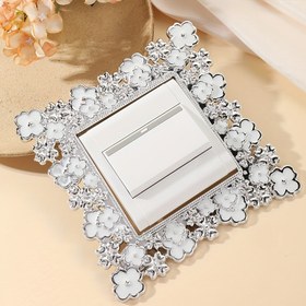 Resim 1 adet Gümüş Şeftali Çiçeği Anahtarlı Kapak Koruyucu Kapak, Toz Geçirmez Ev Odası Duvar Priz Anahtarlı Kapak Güzelleştirme 