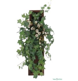 Resim Yapay Çiçek Sitesi Ahşap Çerçeveli Yapay Çiçek Duvar Tablosu 15x24 Model 12 Yeşil 