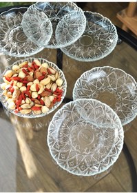 Resim Cam Kristal Mini Model Tabak Kahvaltılık Çerezlik 12 Cm 6'lı Soli 