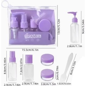 Resim Bucuks Mey Ithalat® 6 Parça Renkli Kapaklı Seyahat Için Boş Şişe Seti 