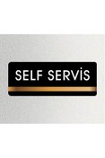 Resim zafrakreklam SELF SERVİS Ofis Departman Kapı İsimliği, Yönlendirme levhası 26X10Cm SİYAH&BRONZ 