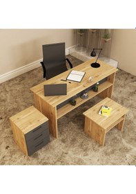 Resim KALENDER DEKOR MERKÜR-1-2-3 OFİS BÜRO MASASI TAKIMI MRK06 