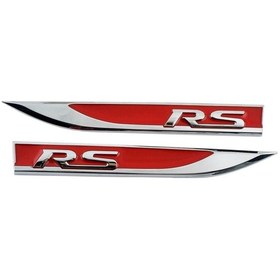 Resim Rs Çamurluk Logosu Arması Kırmızı-Krom 