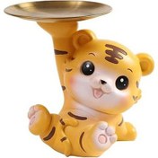 Resim Pazly Suntek Para Kutusu Karikatür Kaplan Heykelcik Bankası 15x17cm Jv 