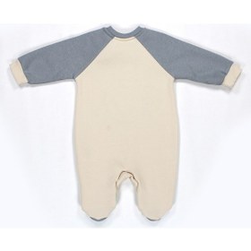 Resim Reglan Kol 3 İplik Patiksiz Bebek Tulum Açık Gri 