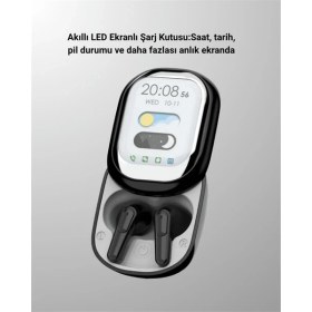 Resim Techno Stock Şık, Akıllı ve Güçlü: LED Ekranlı Kablosuz Kulaklık Seti 