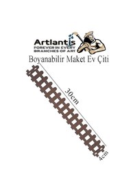 Resim Boyanabilir Ahşap Maket Çit 4 Adet 30x4 Cm Dekoratif Minyatür Bahçe Çiti Proje Tasarım Okul Hobi 