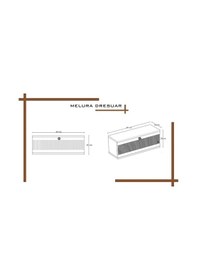 Resim Melura Home Melura Dresuar %100 Mdf Kapaklı Duvara Monte Kumtaşı 