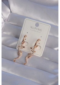 Resim Xuping Rose Renk Zirkon Taşlı Kertenkele Model Halka Küpe Çok Renkli 