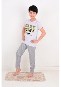 Resim Vitmo Erkek Çocuk Kısa Kollu Pijama Takımı Fast Model Gri Gri 