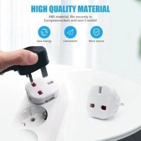 Resim Ingiltere’den Ab’ye Seyahat Adaptörü - Uk G Tip 3 Pin’den Avrupa E/f Tipi 2 Pin Priz Dönüştürücü, Güvenlik Kilitli, 240V 10A/16A, Fransa, Almanya, Hollanda, Polonya, Isveç Uyumlu 