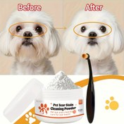 Resim Doğal Hanımeli Gözyaşı İzi Tozu Seti – 50g + Fırça | Nazik, Tahriş Etmeyen | Köpekler ve Kediler için göz lekesini azaltan 