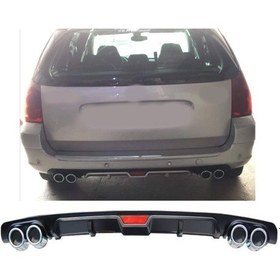 Resim Peugeot 307 Station Uyumlu Body Kit Difüzör 4 Çıkış Siyah Yuvarlak 