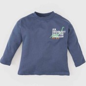 Resim DeFacto Erkek Bebek Bisiklet Yaka Baskılı Uzun Kollu Tişört E3659A525SPIN257 İndigo 