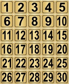 Resim Altın Renk Metal Kapı Masa Dolap Numarası 5cmx5cm 30 Adet 