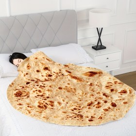 Resim Oversized Tortilla Wrap Battaniye - Tüm Mevsimler İçin Rahat Flanel Atma, Hipoalerjenik ve Geometrik Desenli, Makinede Yıkanabilir, Ev Dekoru veya Hediye için Mükemmel, Her Mevsim Battaniyesi | Oynak Tasarım Atma | Kapitone Flanel Atma, Tortilla Battaniyesi 