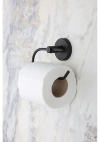 Resim Multistore Siyah Açık Tuvalet Kağıtlığı Wc Kağıtlık Tuvalet Kağıdı Askısı Siyah 