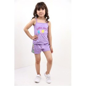 Resim Toontoy Kız Bebek Baskılı Şortlu Takım Lila 