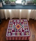 Resim mdhomecarpet Otantik Şark Köşesi Halı Kumaşlı Orta Sehpa 60x60 cm 20 CM Yükseklikli Sert Süngerli Masa Özel Yapım 