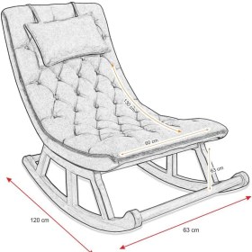 Resim Asedia Miskin Puflu Kül Gri Sallanan Sandalye Sallanan Koltuk Baba Koltuğu Dinlenme Koltuğu Okuma Koltuğu 