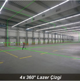 Resim KOBB KBL35GTP Profesyonel Li-ion Şarjlı 4X360⁰ Otomatik Hizalamalı Yeşil Çapraz Çizgi Lazer Distomat 