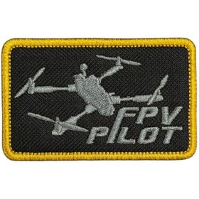 Resim Ex Patch Siyah Zemin FPV Pilot Drone Patch Peç - 8x5 cm 