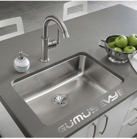 Resim Ukinox Tezgah Altı D500 Paslanmaz Çelik Eviye 50 x 40 Tek Adet 