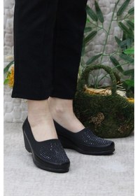 Resim Fort Nfx 42016 Siyah Hafif Rahat Dolgu Taban Şık Kadın Günlük Ayakkabı Siyah 