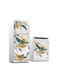 Resim Buzdolabı Ve Bulaşık Makinası Beyaz Eşya Sticker Kaplama Renkli Tüyler 