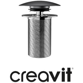 Resim Creavit Sf030 Pop-up Sifon Başlığı Antrasit Mat Taşmasız Krom Lav 