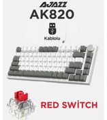 Resim Ak820 Kablolu Mekanik Oyun Klavyesi , Beyaz Işıklı, Beyaz-gri, 82 Tuş, Hot Swap, Anti Ghosting 
