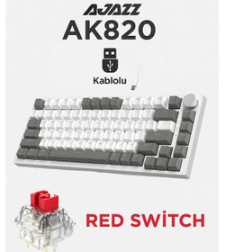 Resim Ak820 Kablolu Mekanik Oyun Klavyesi , Beyaz Işıklı, Beyaz-gri, 82 Tuş, Hot Swap, Anti Ghosting 