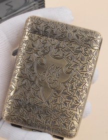 Resim İşlemeli Retro Tasarım Metal Sigara Tabakası Bakır Bronz Renk 