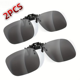 Resim 2 adet Unisex Klipsli Gözlük - Erkekler ve Kadınlar için Hafif, Şık Çerçevesiz Tasarım, Giyim Etkisi, Tatiller ve Özel Günler için Mükemmel Hediye, Moda Gözlük, Dayanıklı Gözlük 
