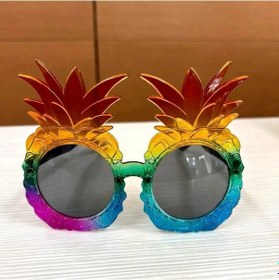 Resim Mey İthalat Tropikal Ananas Tasarımlı Renkli Hawaii Parti Gözlüğü Yetişkin 