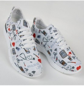 Resim Bez Beyaz Nurse Life Ortopedik Spor Ayakkabı Mavi 