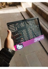 Resim Motorsiklet Plakalık Hello Kity Lazer Kesim Pleksi Plakalık Kişiye Özel Plakalık 