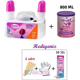 Resim Ekamix Pro Serisi 2+1 Ağda Makinesi + Vivet Pudralı Ağda 800 ML 
