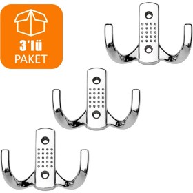 Resim Badem10 Noktalı Portmanto Vestiyer Duvar Dolap Elbise Askısı Krom Metal Mobilya Kapı Askılığı (3 ADET) 