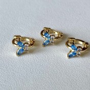 Resim Ceren Mavi Kelebek Halka 4 Mm Tragus Piercing | Cerrahi Çelik 