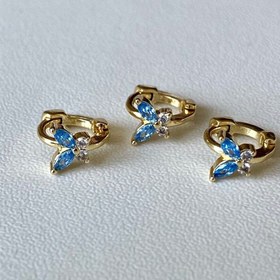 Resim Ceren Mavi Kelebek Halka 4 Mm Tragus Piercing | Cerrahi Çelik 