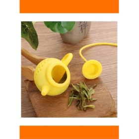 Resim Letsii Çaydanlık Tasarımlı 100% Gıda Sınıfı Silikon Çay Demleme Süzgeci 