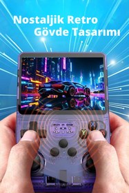 Resim KETENOFFİCİAL R36S Retro Oyun Konsolu 15.000+ Konsol Oyunu Yeni Nesil El Atarisi 64 Gb Hd Ekran Mor 