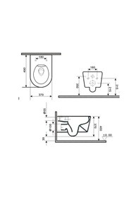 Resim Lena Asma Klozet Kapak Dahil Et-203 Beyaz-bakır Bakır 